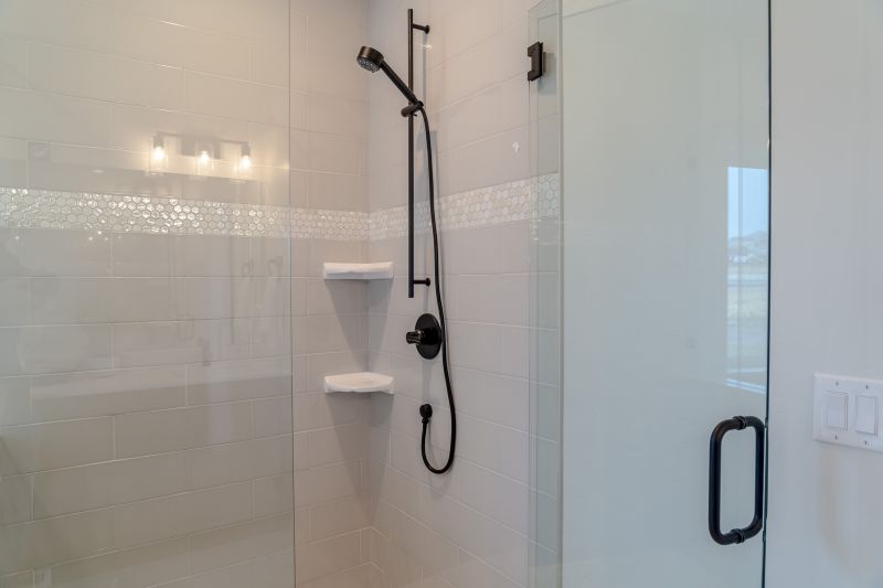 Modern Shower with Clear Glass Panels